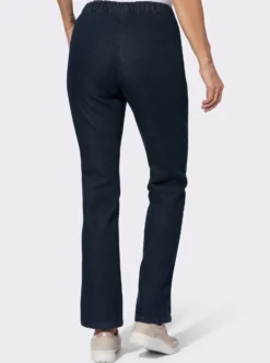 Schlupfjeans mit seitlichem Druck