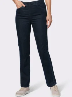 Schlupfjeans mit seitlichem Druck