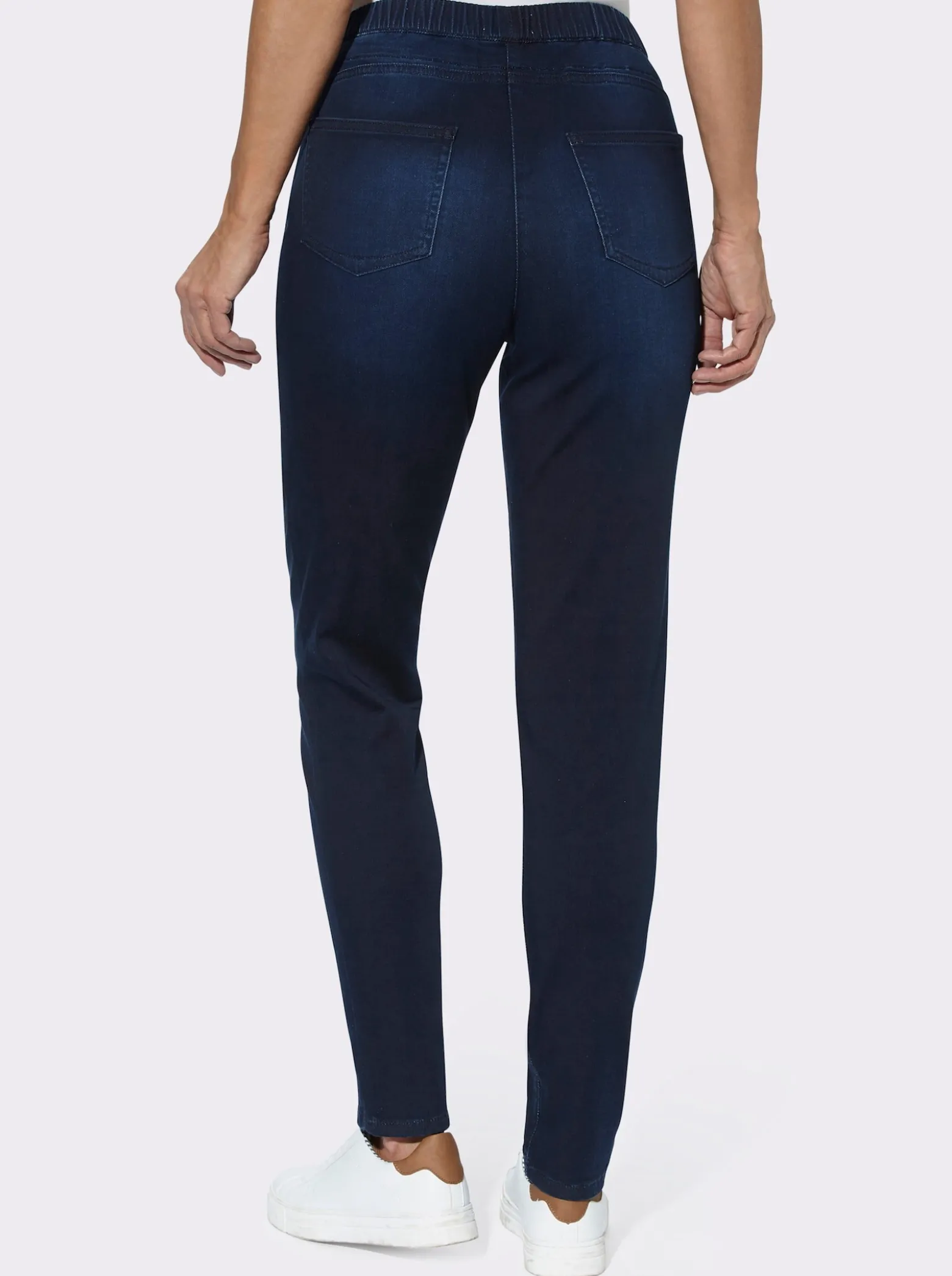 Schlupfjeans mit Tunnelzug und Bindeband