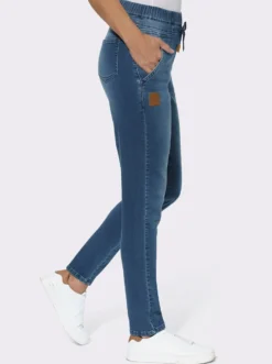 Schlupfjeans mit Tunnelzug und Bindeband