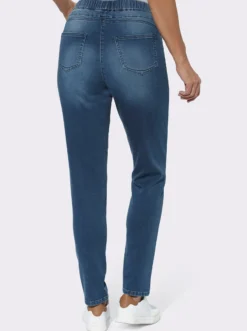 Schlupfjeans mit Tunnelzug und Bindeband