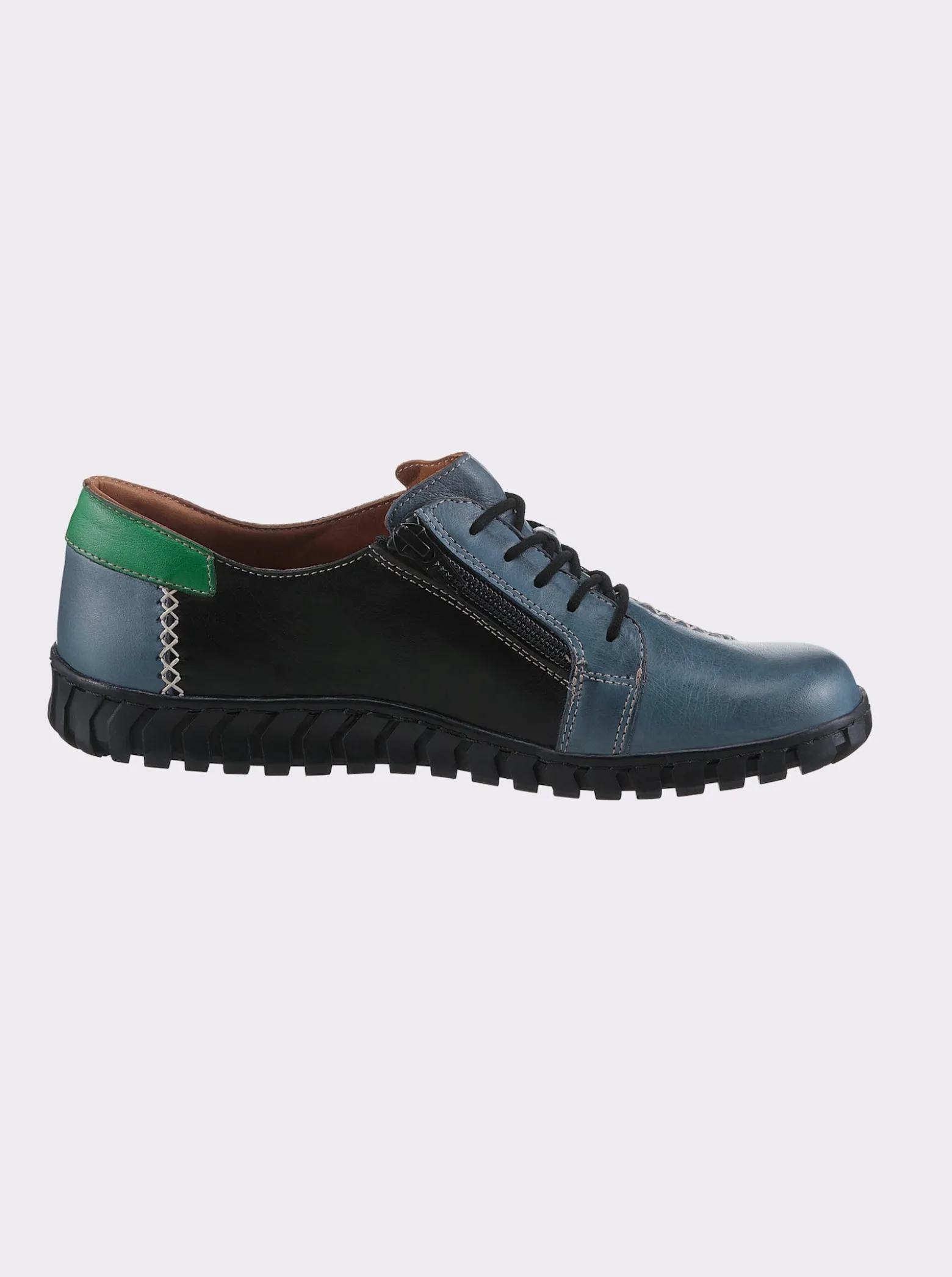 Schnürschuh mit seitlichem Reißverschluss