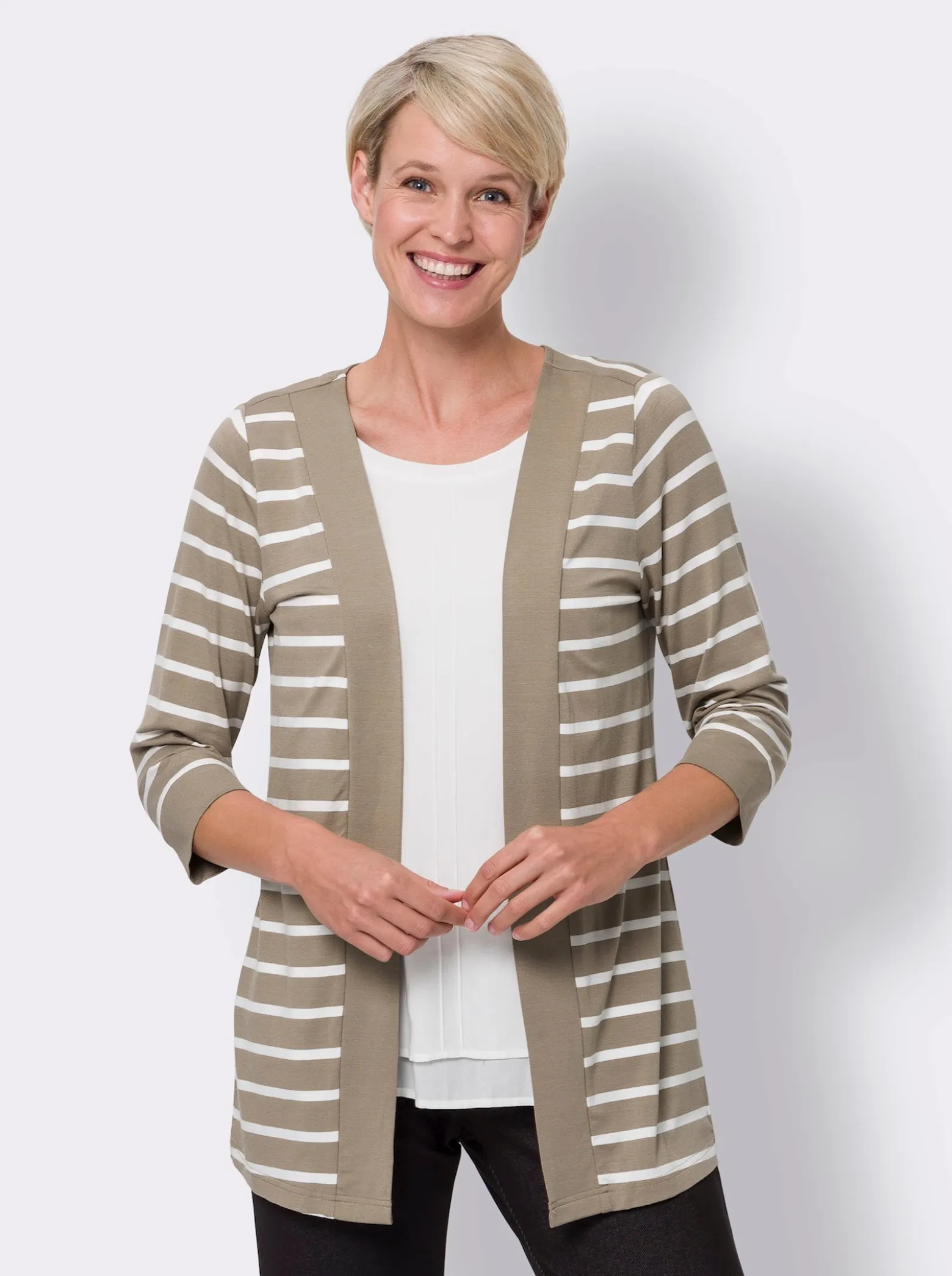 Shirtjacke im garngefärbten Streifenmuster