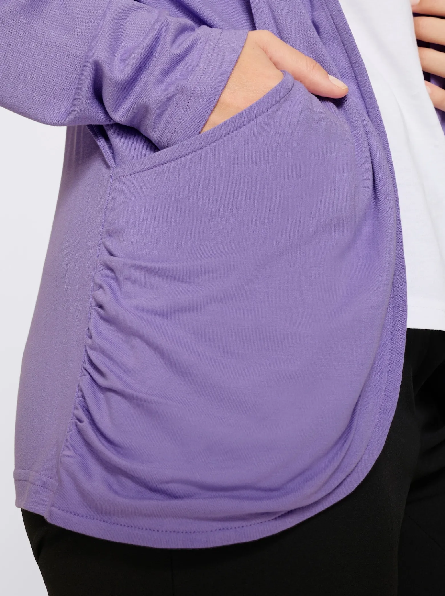 Shirtjacke im Vorderteil doppellagig