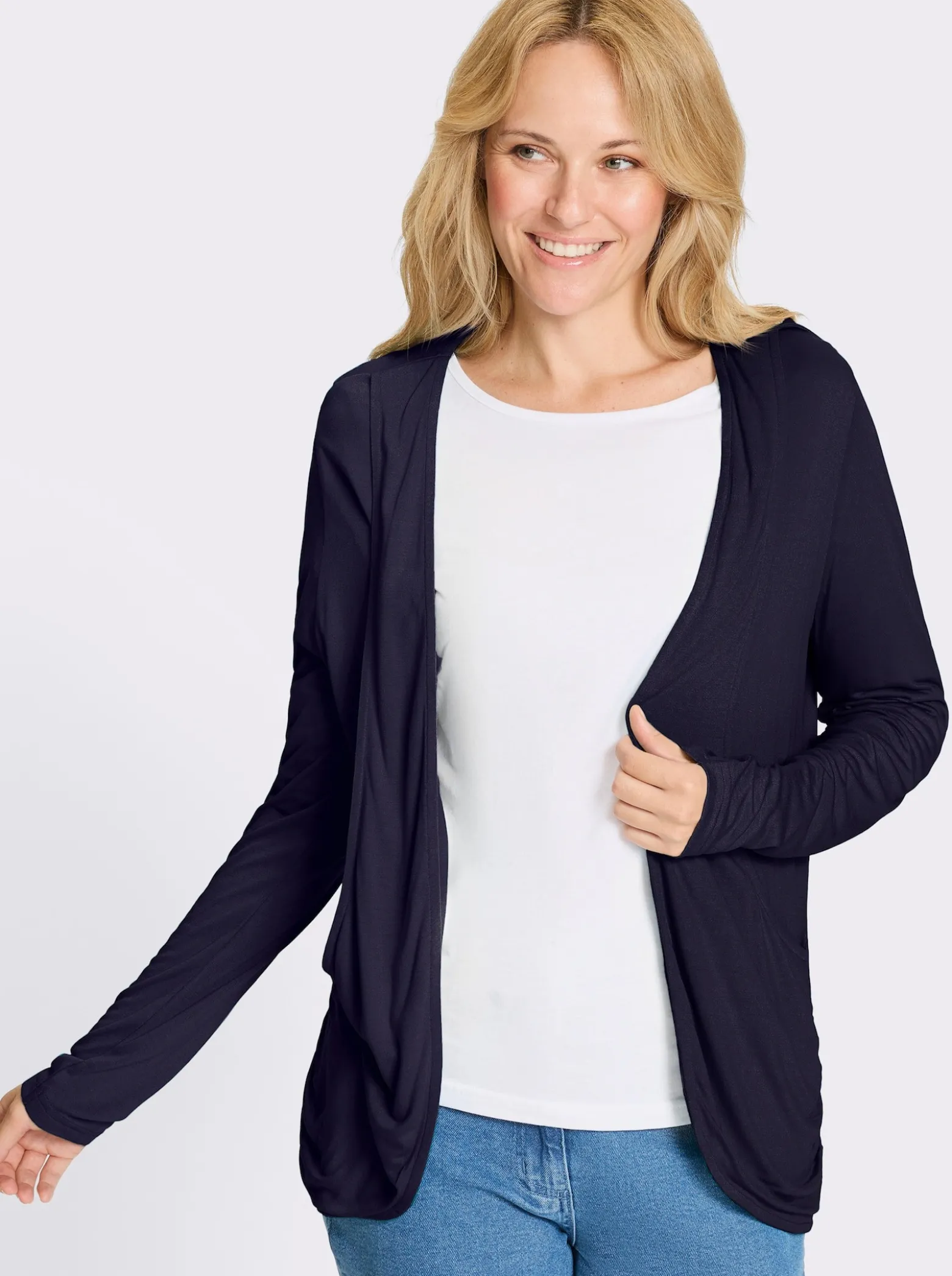 Shirtjacke im Vorderteil doppellagig