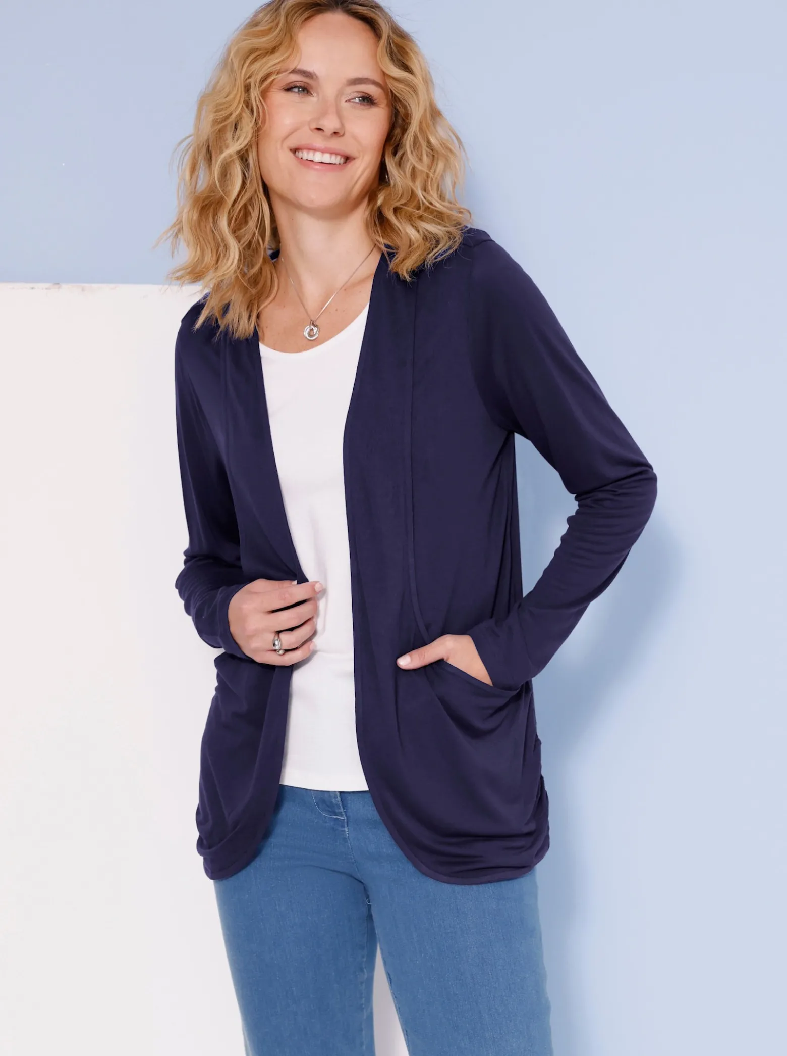 Shirtjacke im Vorderteil doppellagig