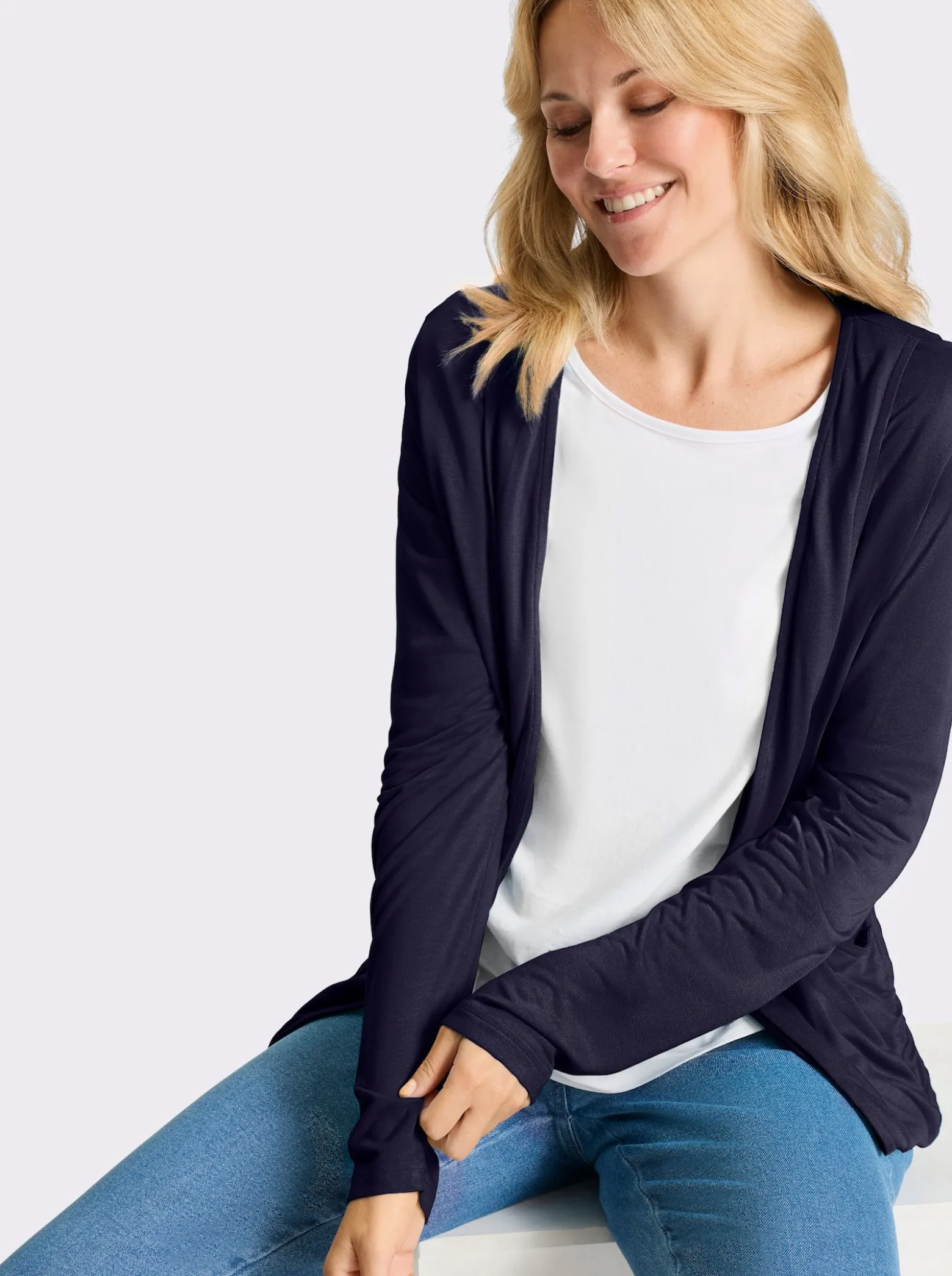 Shirtjacke im Vorderteil doppellagig