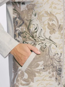 Shirtjacke in Melange-Optik, bedruckt