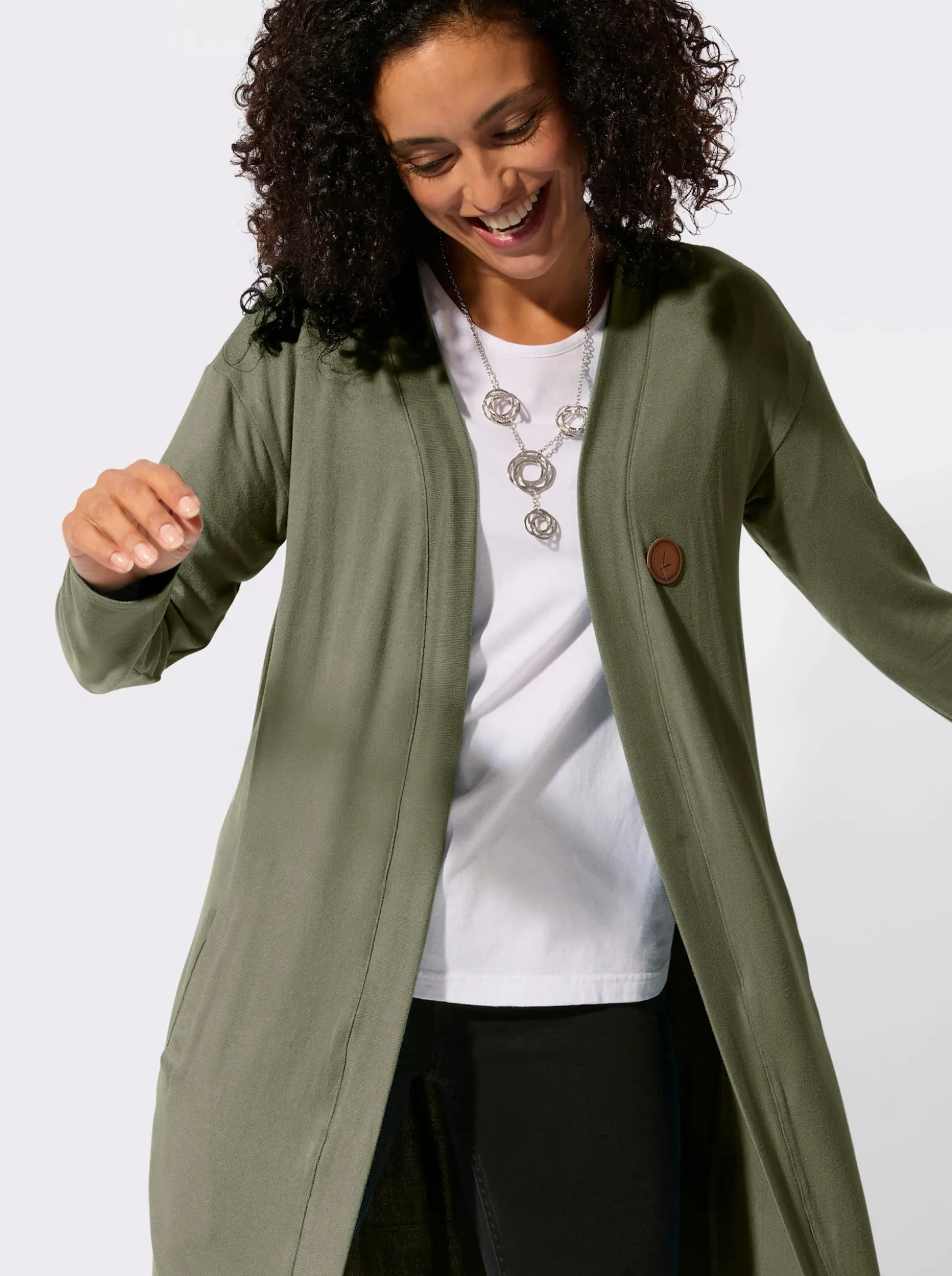 Shirtjacke in offener Form