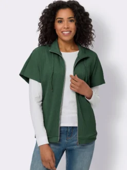 Shirtjacke in Ripp-Qualität mit Baumwolle