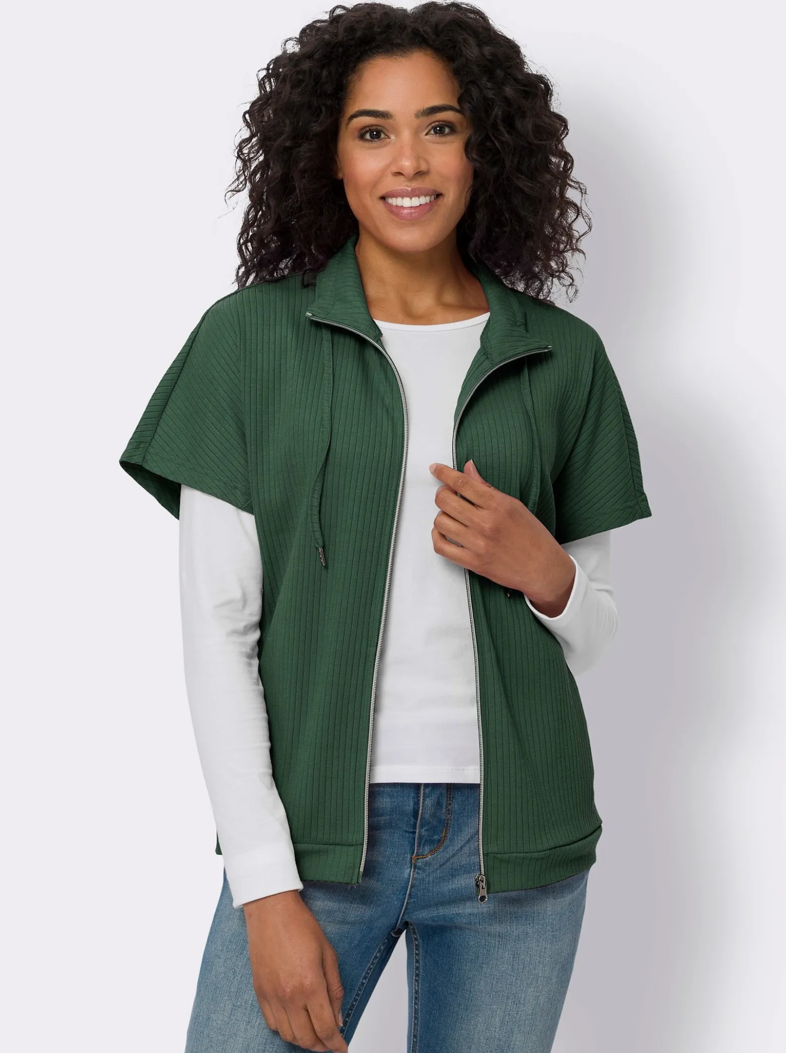 Shirtjacke in Ripp-Qualität mit Baumwolle