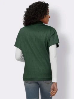 Shirtjacke in Ripp-Qualität mit Baumwolle