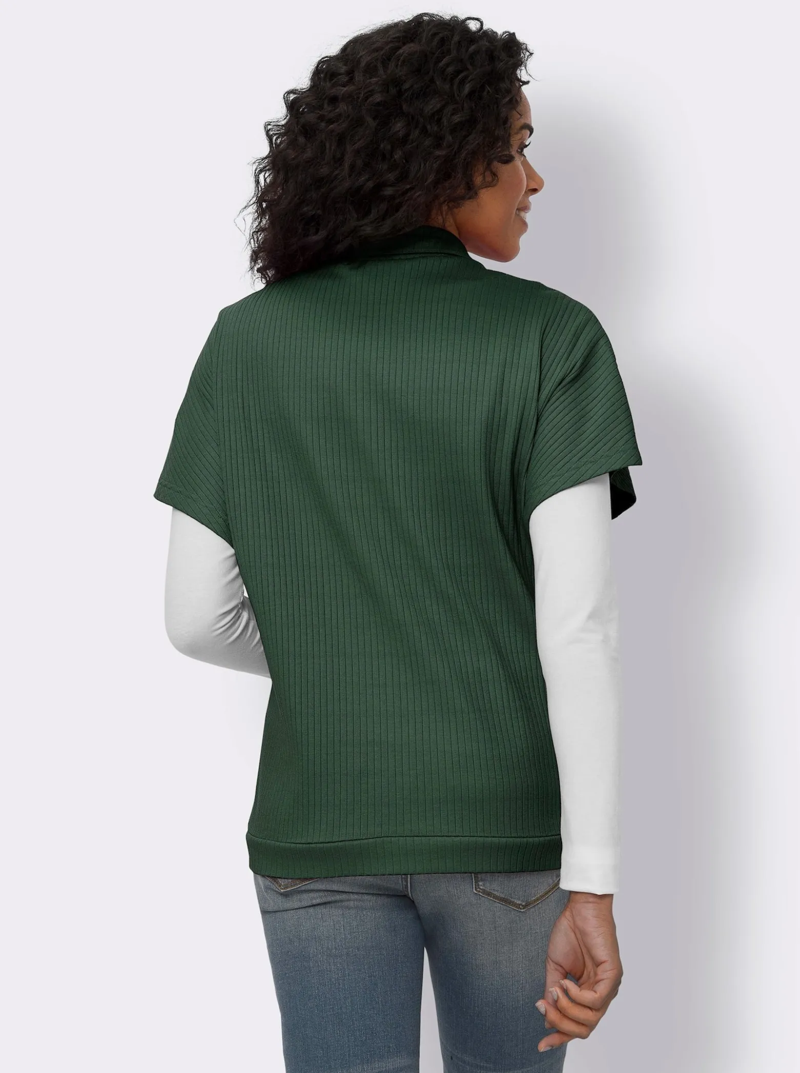 Shirtjacke in Ripp-Qualität mit Baumwolle