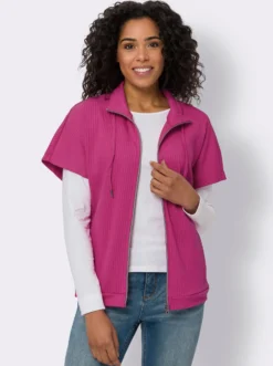 Shirtjacke in Ripp-Qualität mit Baumwolle