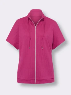 Shirtjacke in Ripp-Qualität mit Baumwolle