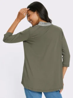 Shirtjacke mit Blende im Ethno-Stil
