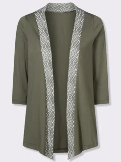 Shirtjacke mit Blende im Ethno-Stil
