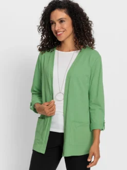 Shirtjacke mit Flammgarn-Struktur