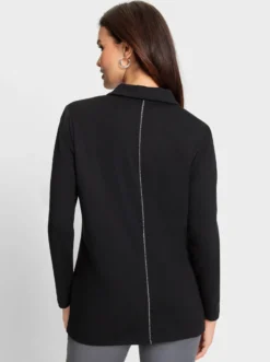 Shirtjacke mit Glitzer-Effekten