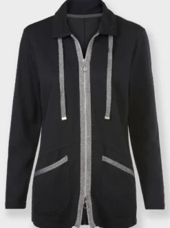 Shirtjacke mit Glitzer-Effekten