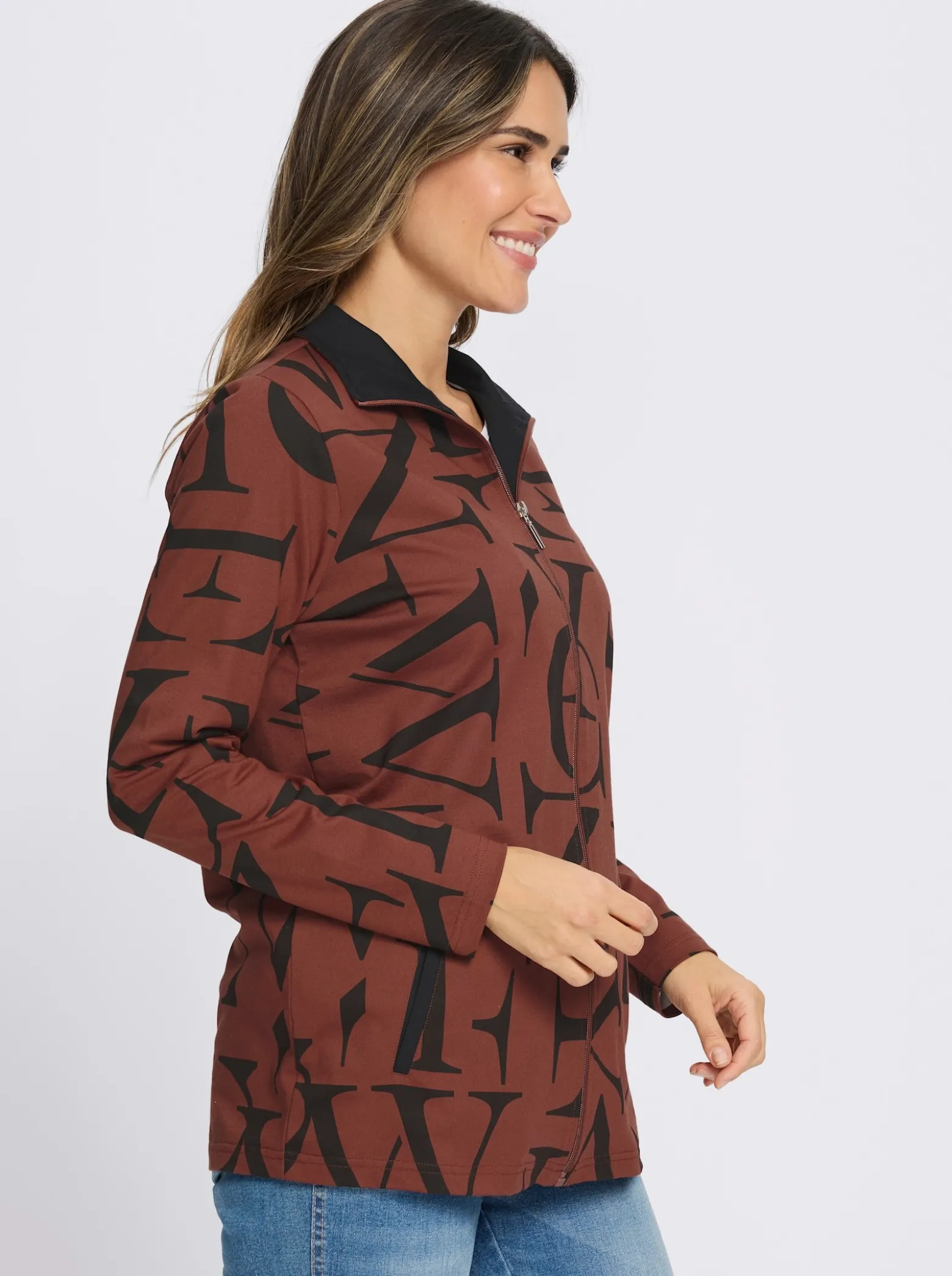 Shirtjacke mit Lettering-Druck