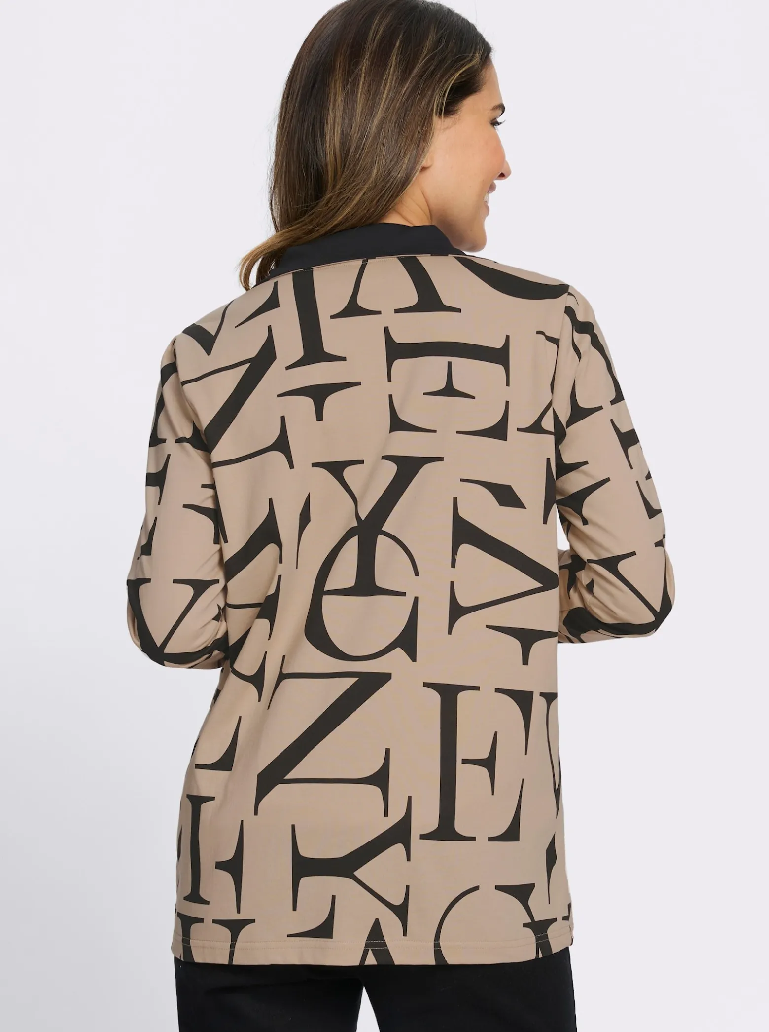 Shirtjacke mit Lettering-Druck