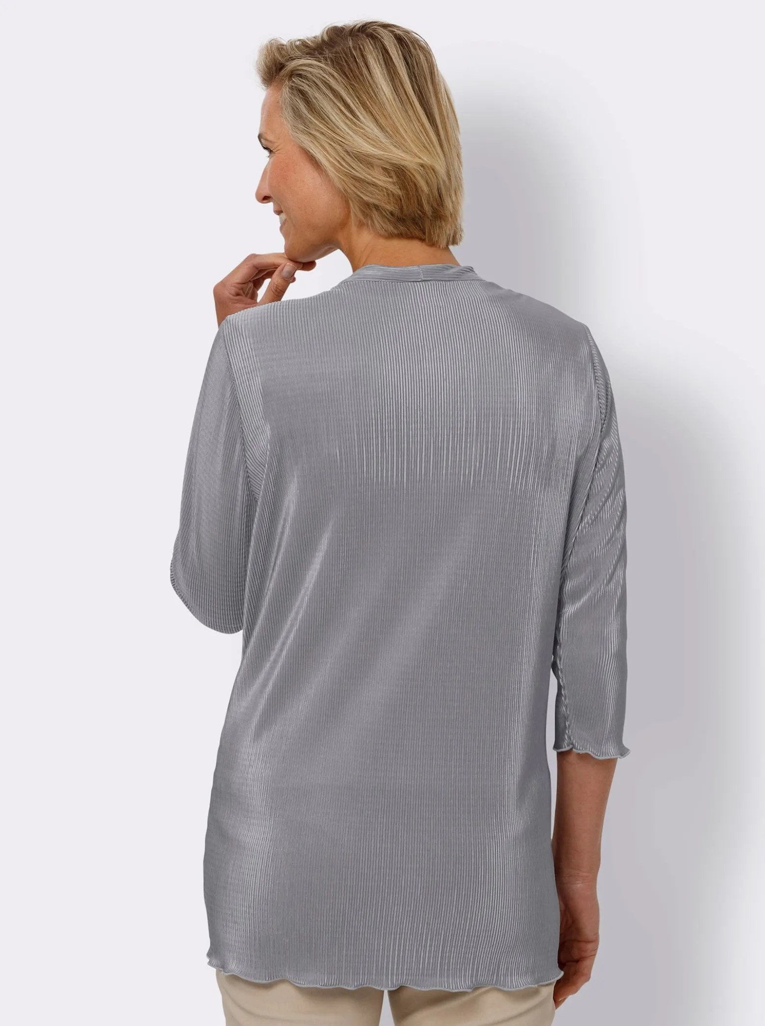 Shirtjacke mit Plissee-Falten