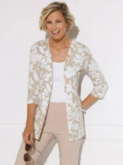 Shirtjacke mit 3/4-Ärmeln