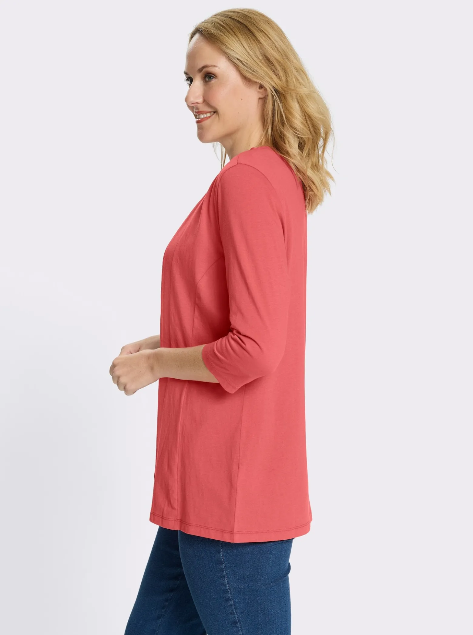 Shirtjacke mit 3/4-Ärmeln