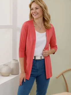 Shirtjacke mit 3/4-Ärmeln