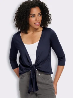 Shirtjacke mit Saum zum Knoten