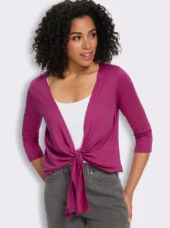 Shirtjacke mit Saum zum Knoten