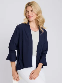 Shirtjacke mit Volant-Ärmeln