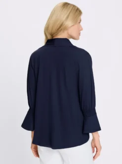 Shirtjacke mit Volant-Ärmeln