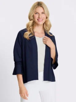 Shirtjacke mit Volant-Ärmeln