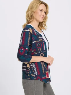 Shirtjacke mit zipfeligem Saum