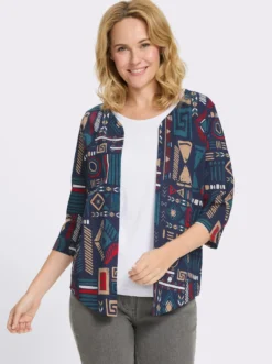 Shirtjacke mit zipfeligem Saum