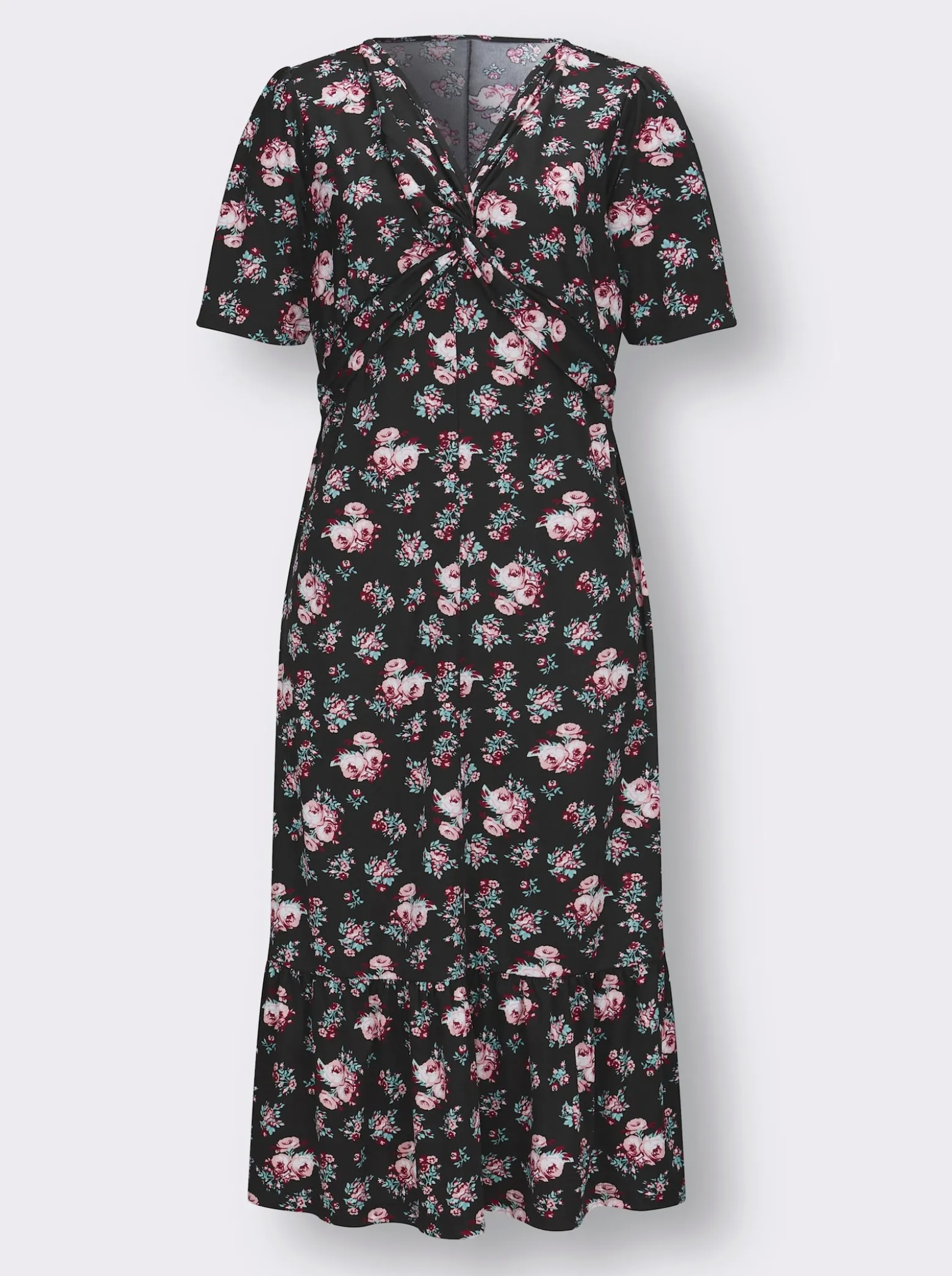 Shirtkleid mit Volant am Saum
