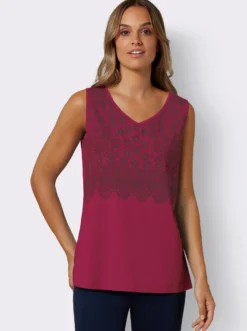 Shirttop im farbharmonischen Druckmuster