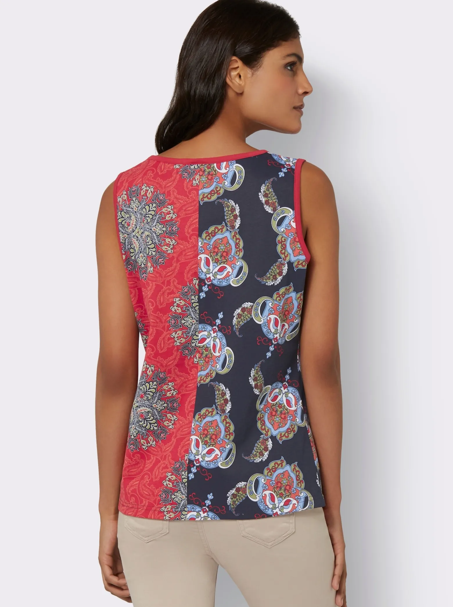Shirttop in Patchwork-Optik