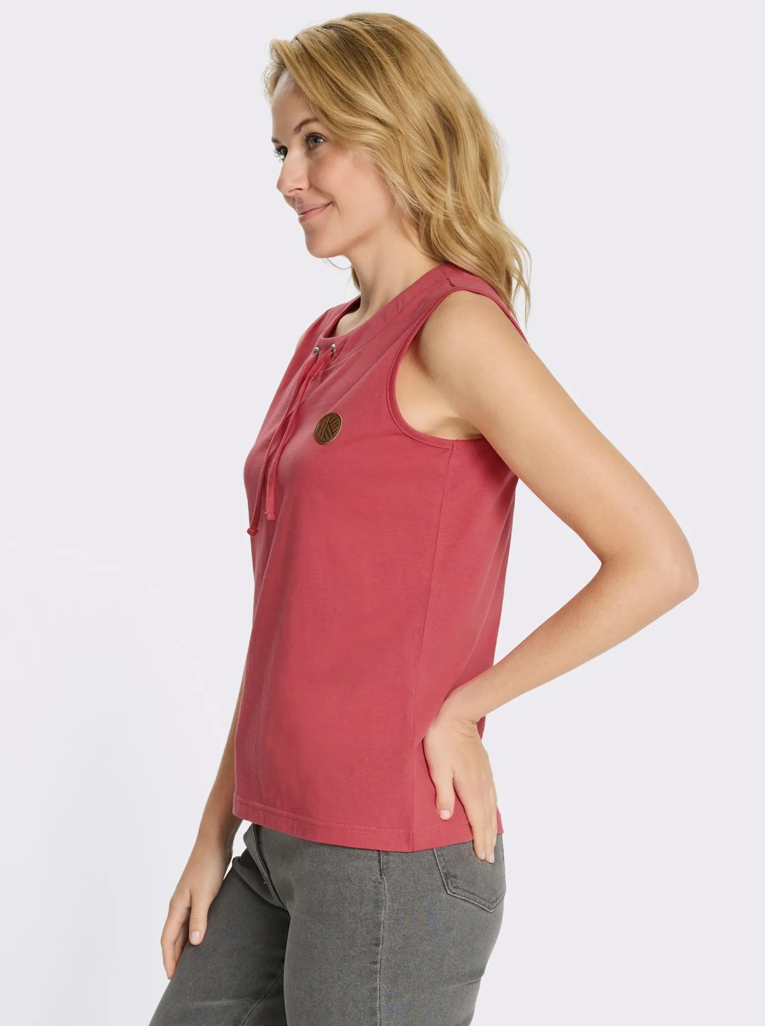Shirttop mit Bindeband am Ausschnitt
