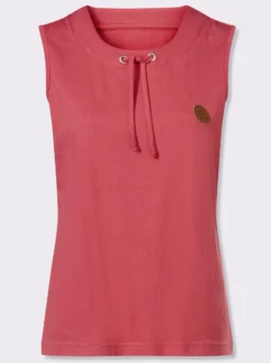 Shirttop mit Bindeband am Ausschnitt