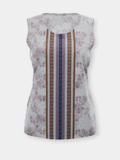 Shirttop mit Bordüren-Druck