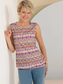 Shirttop mit Ethno-Druck