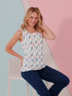 Shirttop mit Federndruck