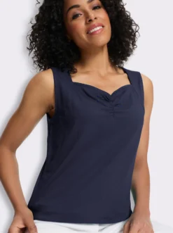 Shirttop mit herzförmigem Ausschnitt