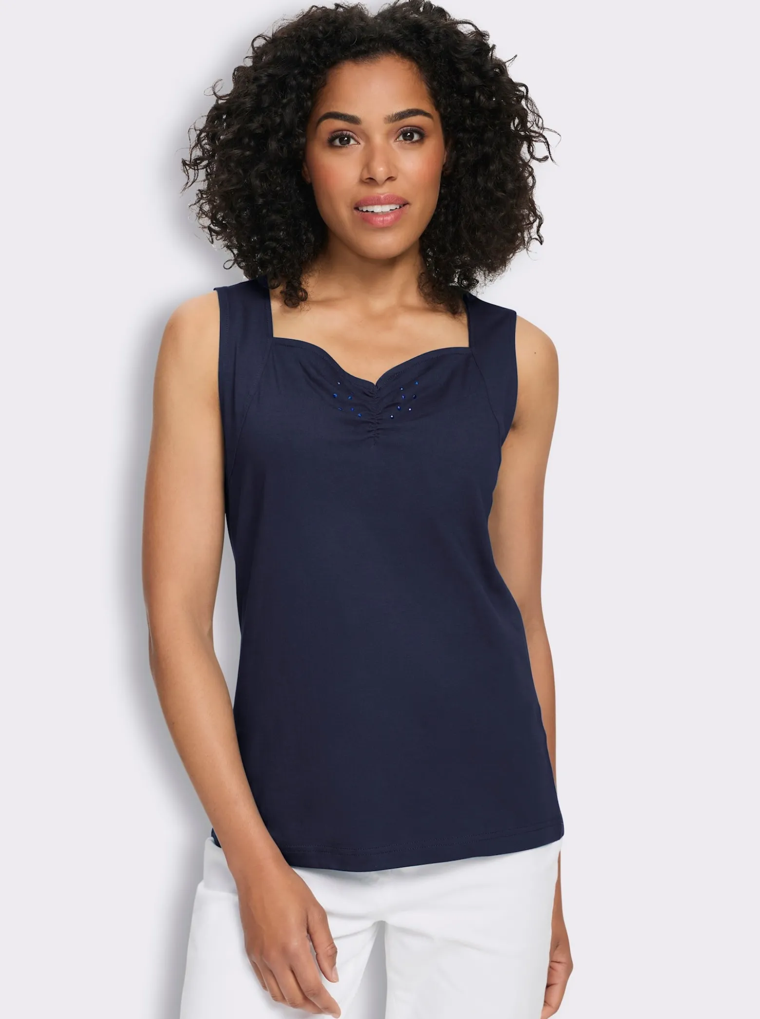 Shirttop mit herzförmigem Ausschnitt