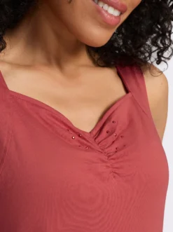 Shirttop mit herzförmigem Ausschnitt