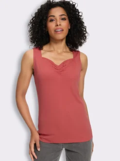 Shirttop mit herzförmigem Ausschnitt