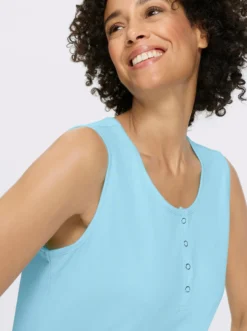 Shirttop mit kurzer Druckknopfleiste